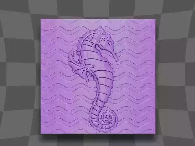 Seahorse below the ocean design