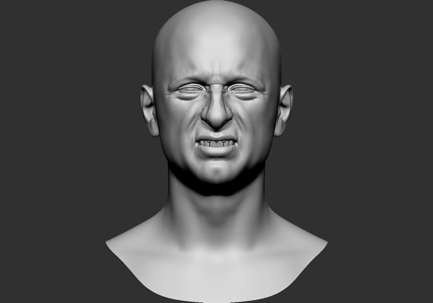 Male Base mesh head  multi expressions 3d stl model 3D print model_10