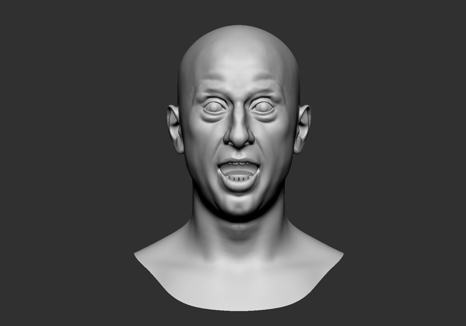Male Base mesh head  multi expressions 3d stl model 3D print model_6