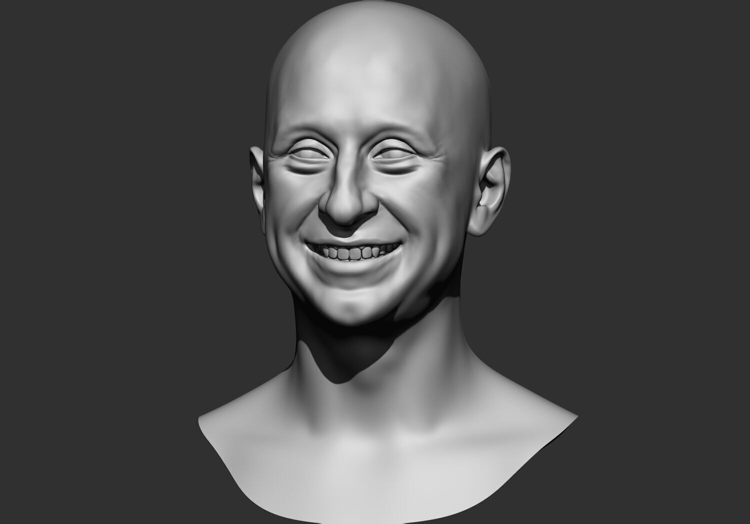 Male Base mesh head  multi expressions 3d stl model 3D print model_3