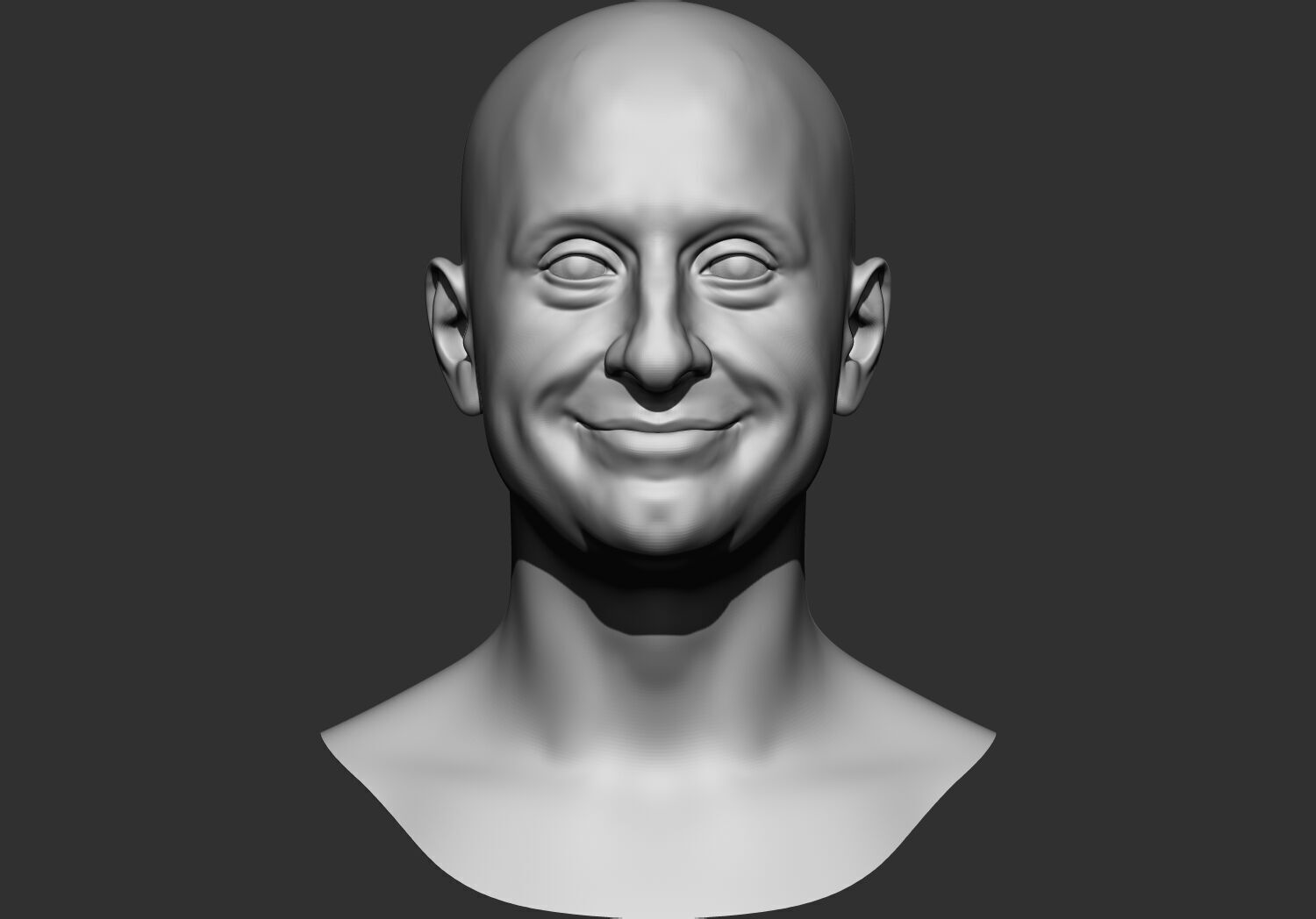 Male Base mesh head  multi expressions 3d stl model 3D print model_1