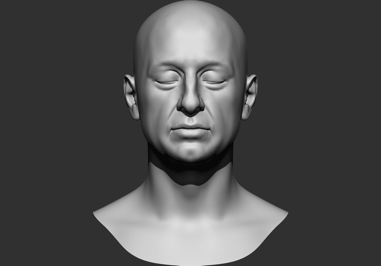 Male Base mesh head  multi expressions 3d stl model 3D print model_7