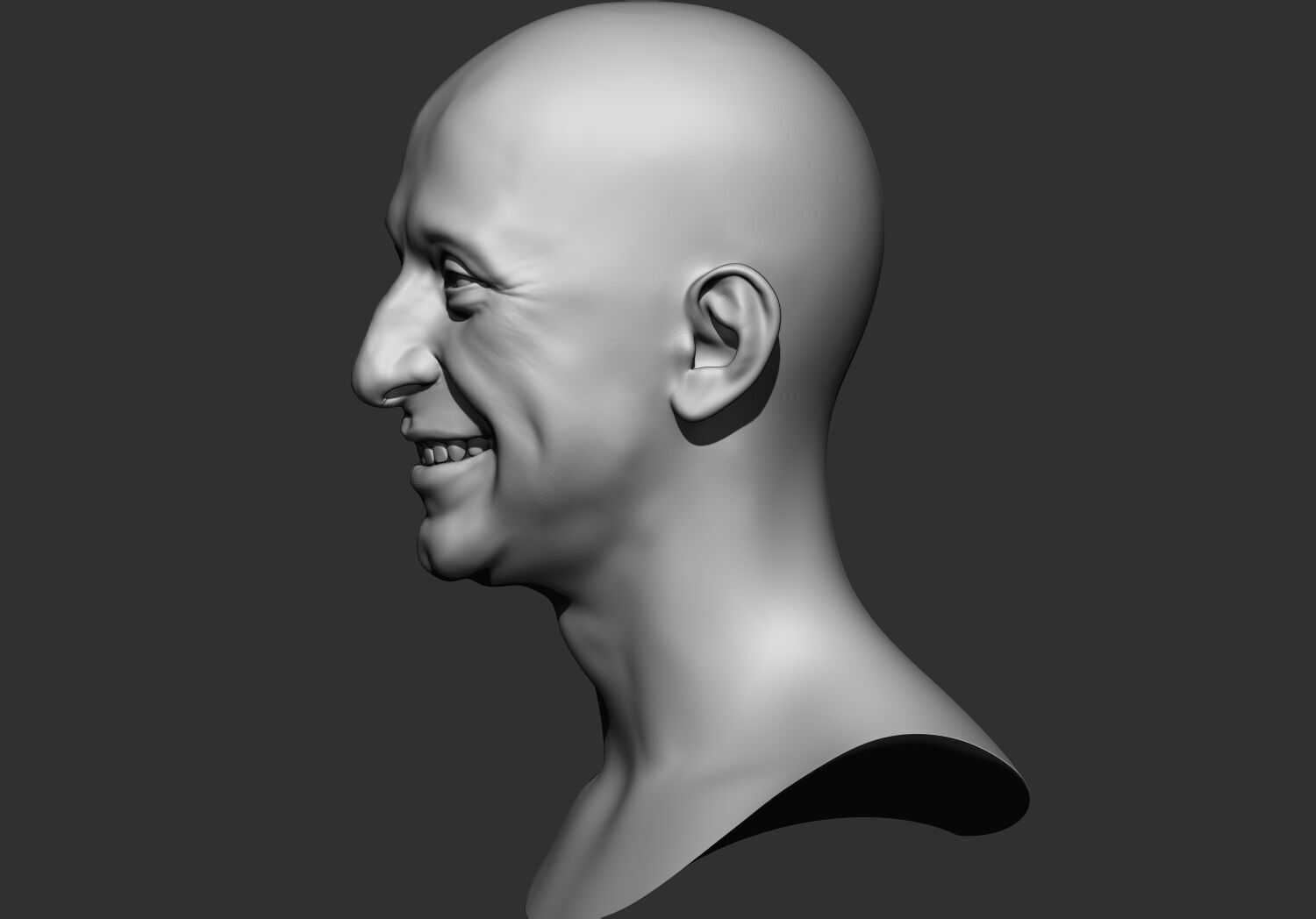Male Base mesh head  multi expressions 3d stl model 3D print model_9