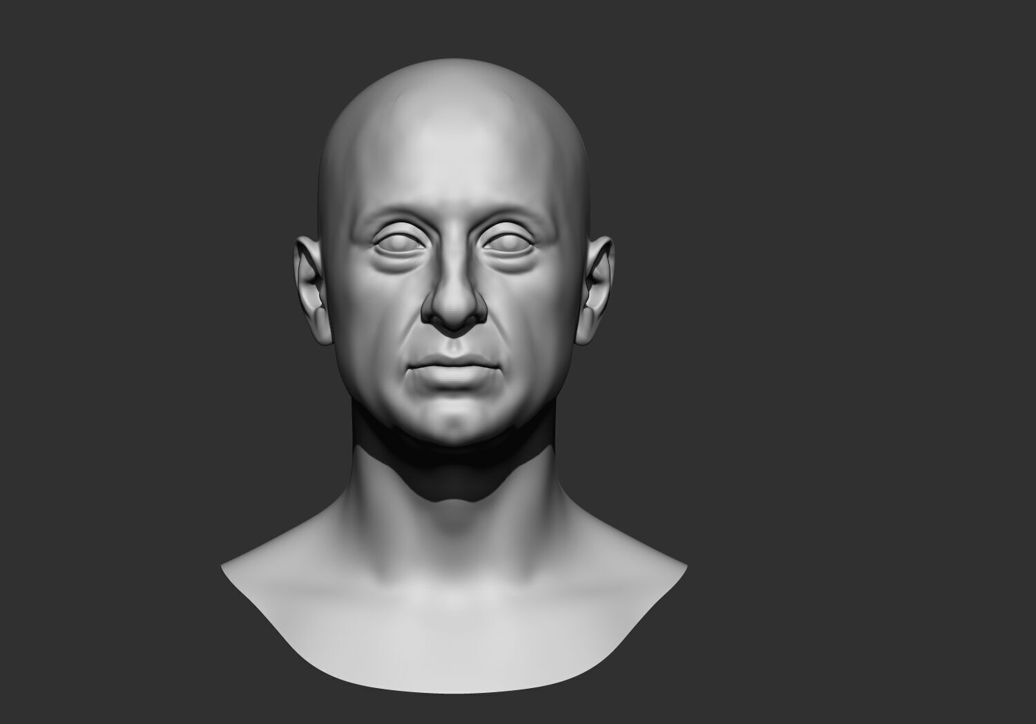 Male Base mesh head  multi expressions 3d stl model 3D print model_14