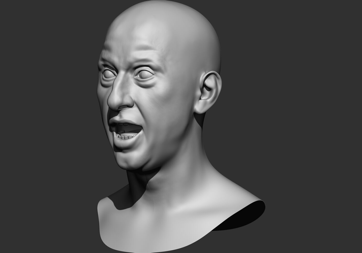 Male Base mesh head  multi expressions 3d stl model 3D print model_12