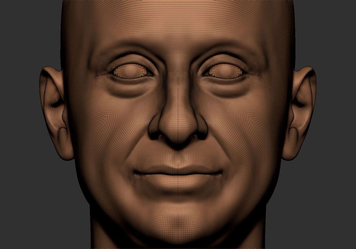 Male Base mesh head  multi expressions 3d stl model 3D print model_20