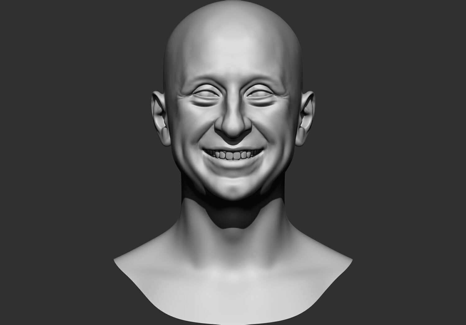 Male Base mesh head  multi expressions 3d stl model 3D print model_5