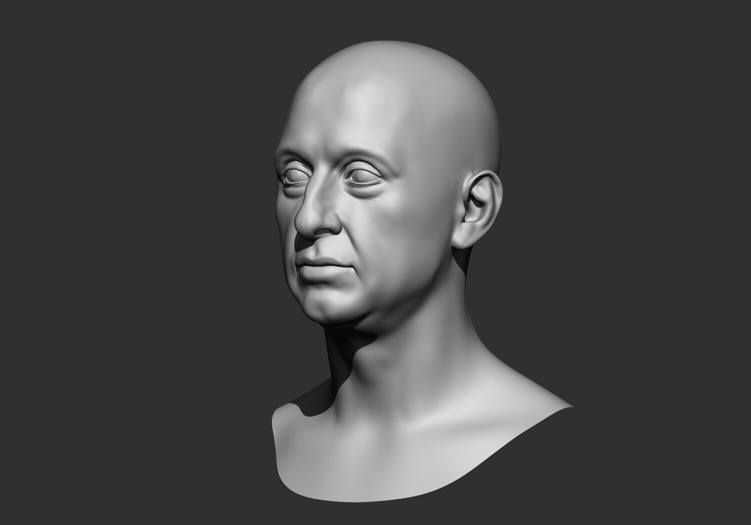 Male Base mesh head  multi expressions 3d stl model 3D print model_2