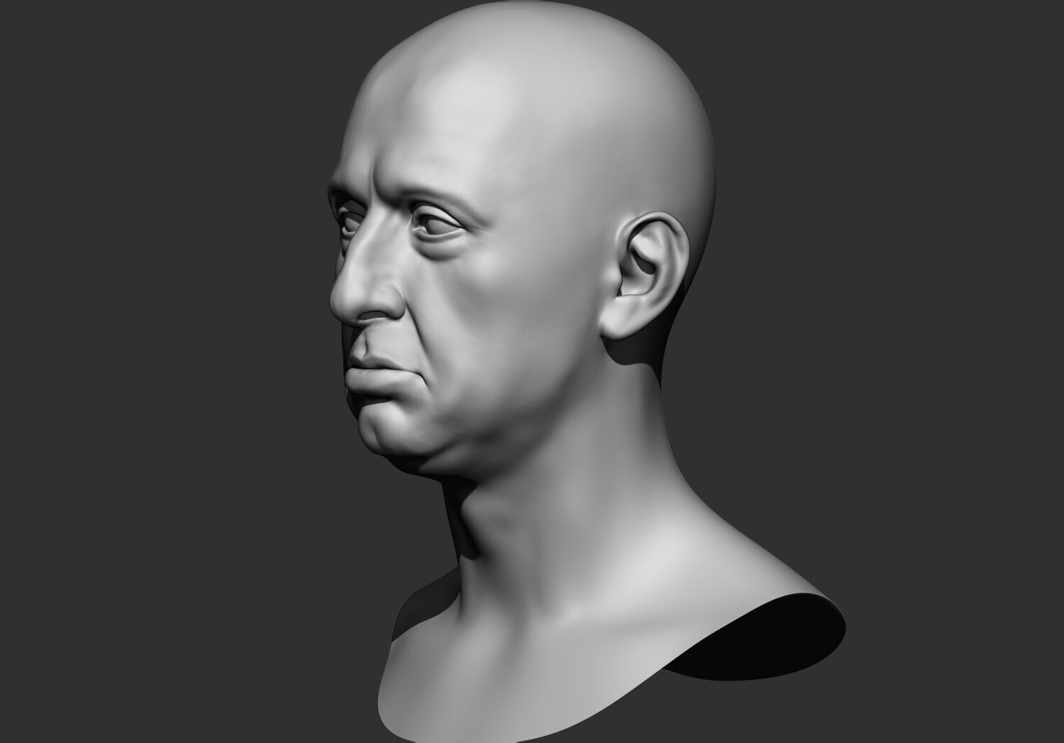 Male Base mesh head  multi expressions 3d stl model 3D print model_17
