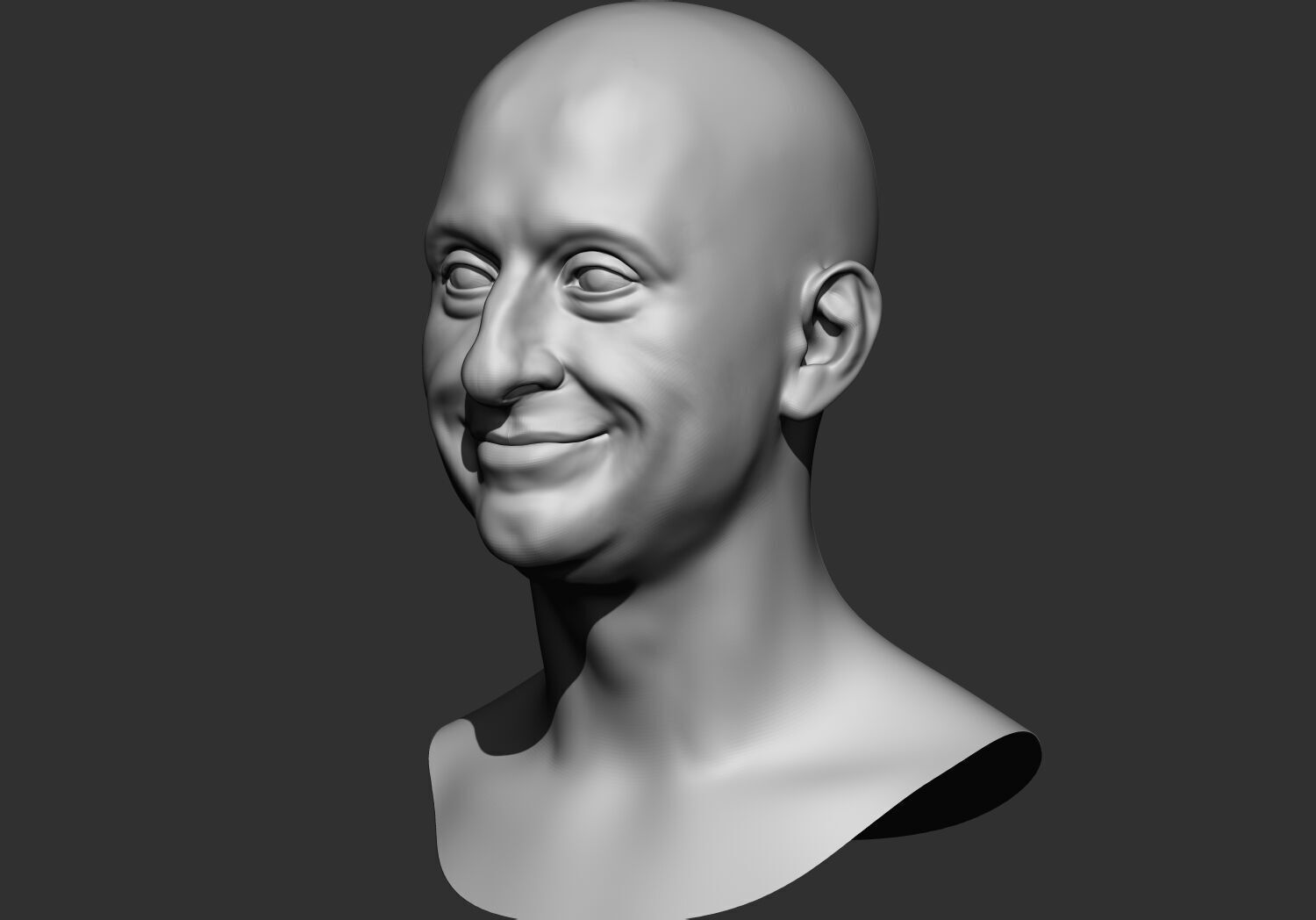 Male Base mesh head  multi expressions 3d stl model 3D print model_4