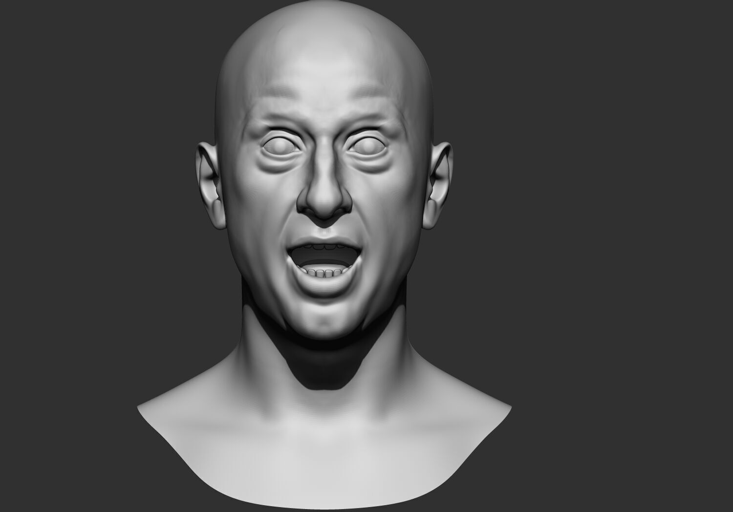 Male Base mesh head  multi expressions 3d stl model 3D print model_11