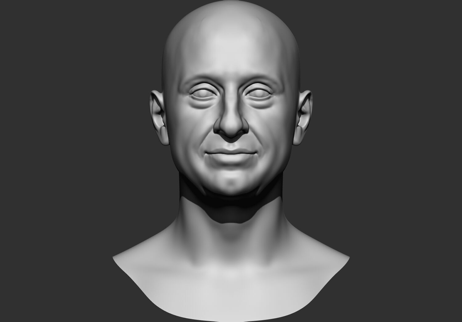 Male Base mesh head  multi expressions 3d stl model 3D print model_8