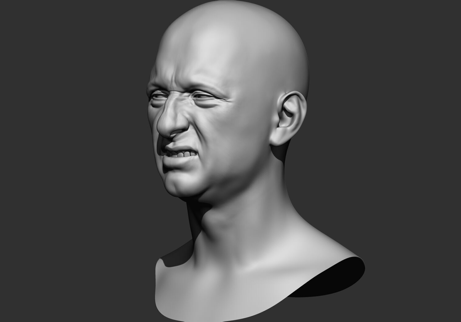Male Base mesh head  multi expressions 3d stl model 3D print model_15