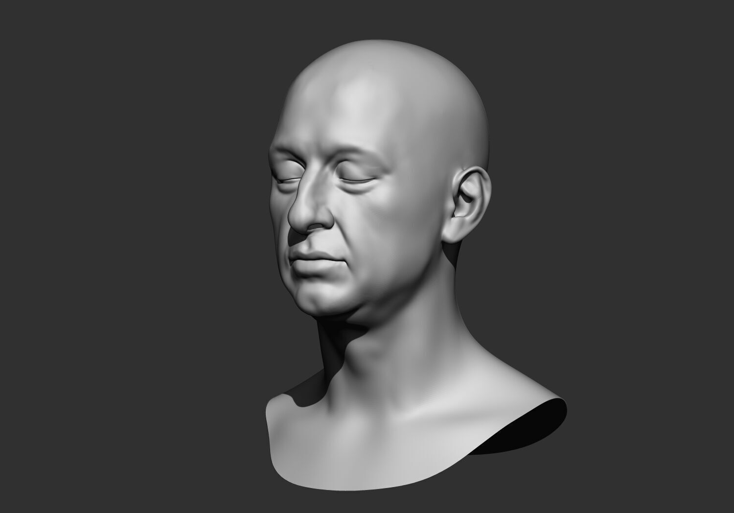 Male Base mesh head  multi expressions 3d stl model 3D print model_18