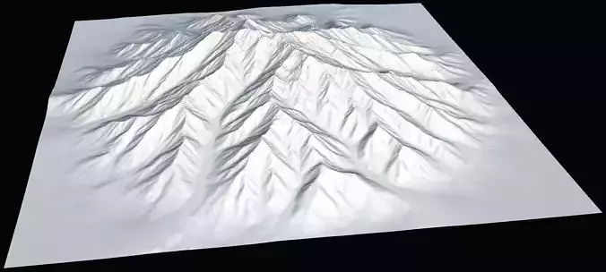 High-polly Alpine Mountain