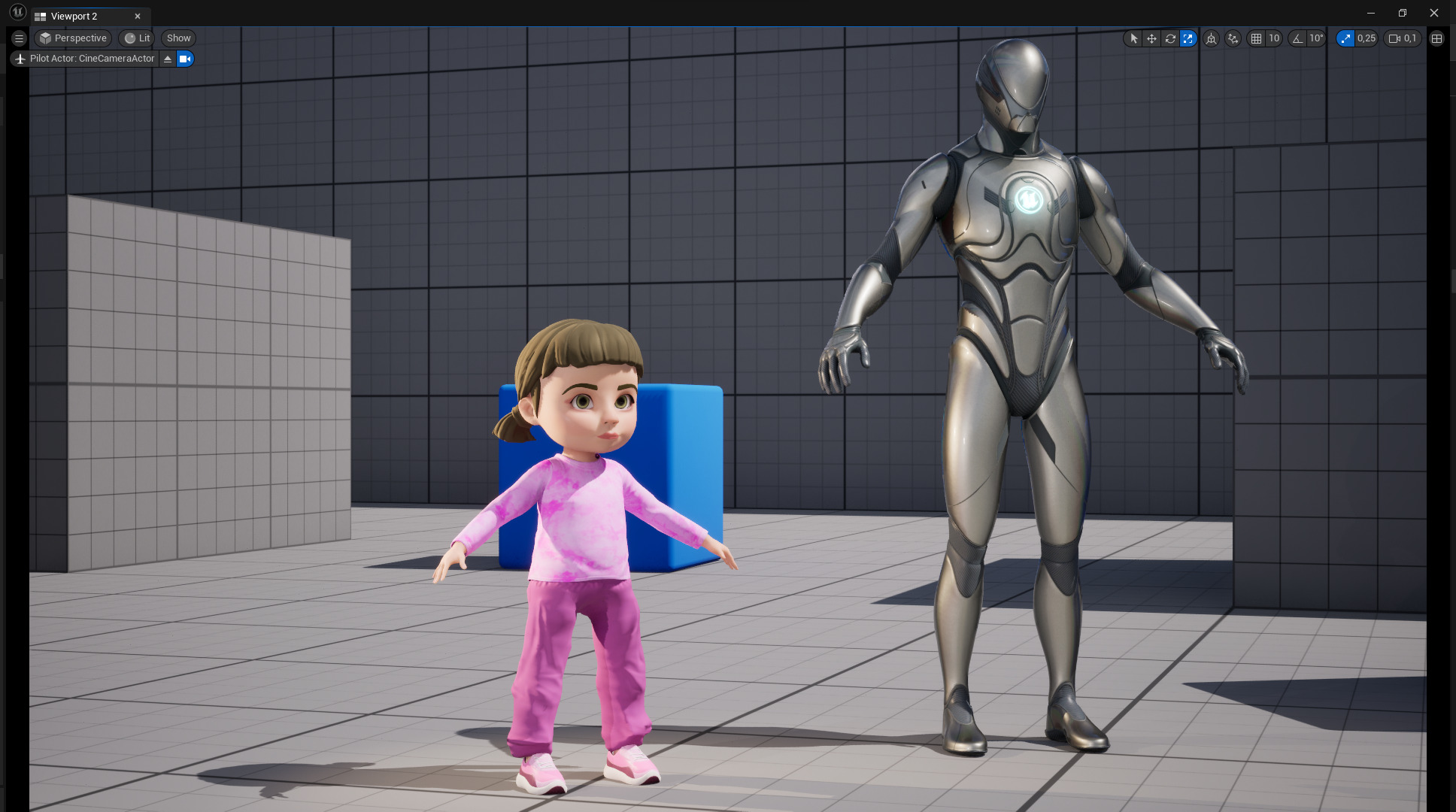 Stylized Cartoon Girl Cute 3D Toon Low-poly 3D model_25