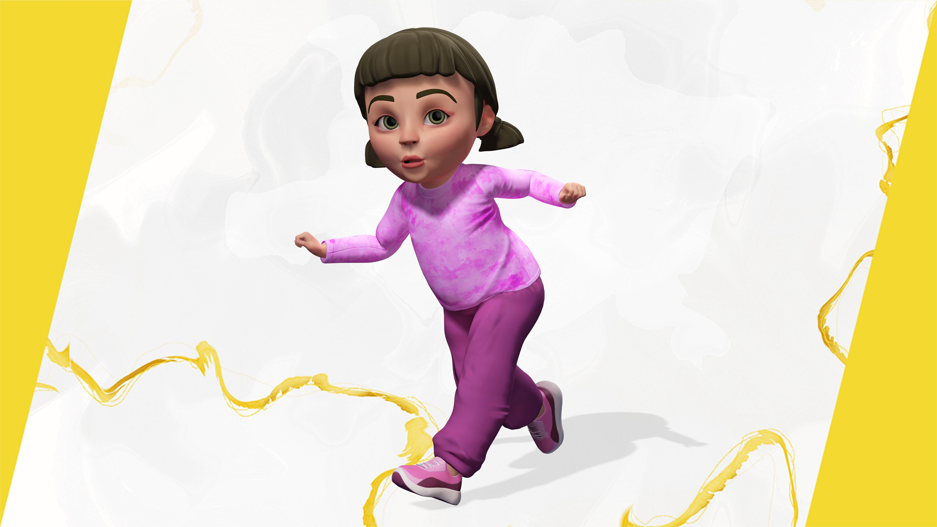 Stylized Cartoon Girl Cute 3D Toon Low-poly 3D model_11