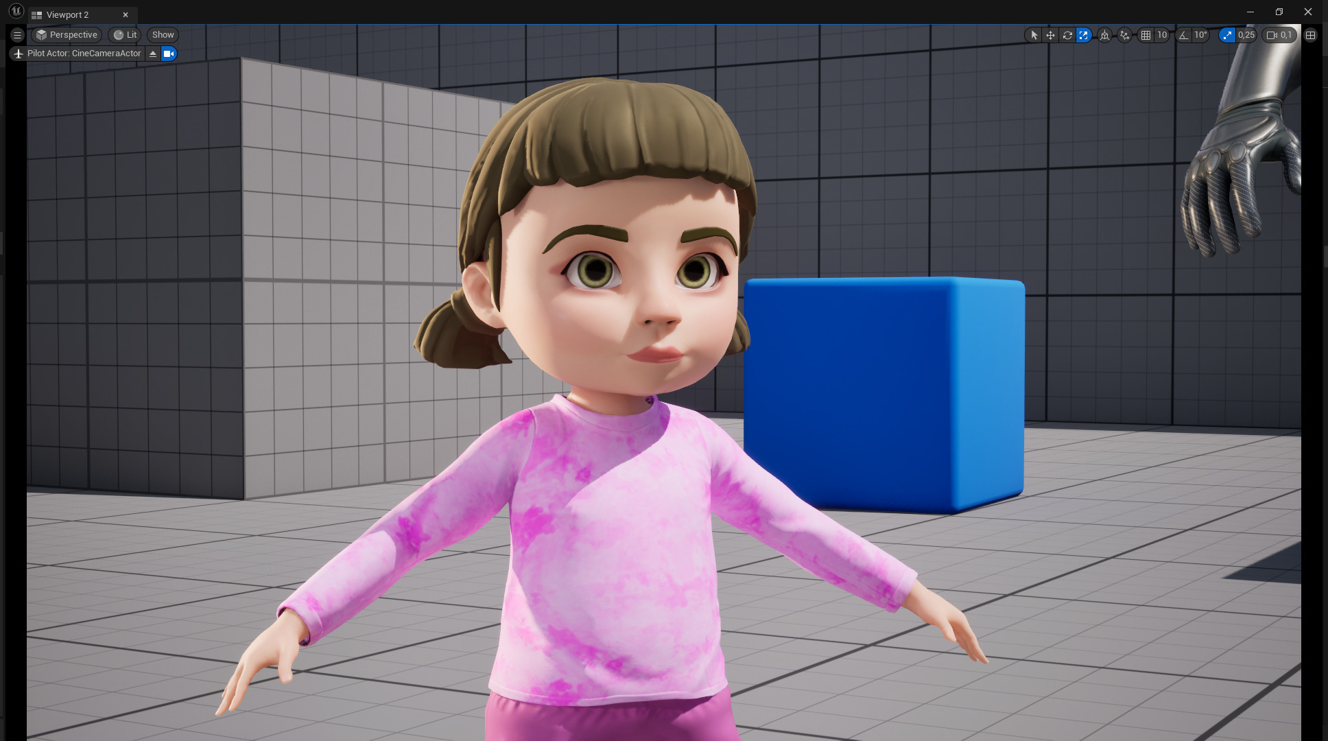 Stylized Cartoon Girl Cute 3D Toon Low-poly 3D model_23