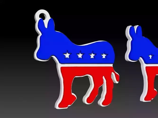 Democrat Donkey Keychain 3D print model