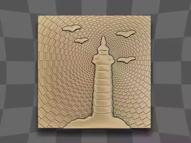 The lighthouse and seagull design for CNC