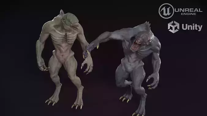 Creepy mutant Low-poly 3D model