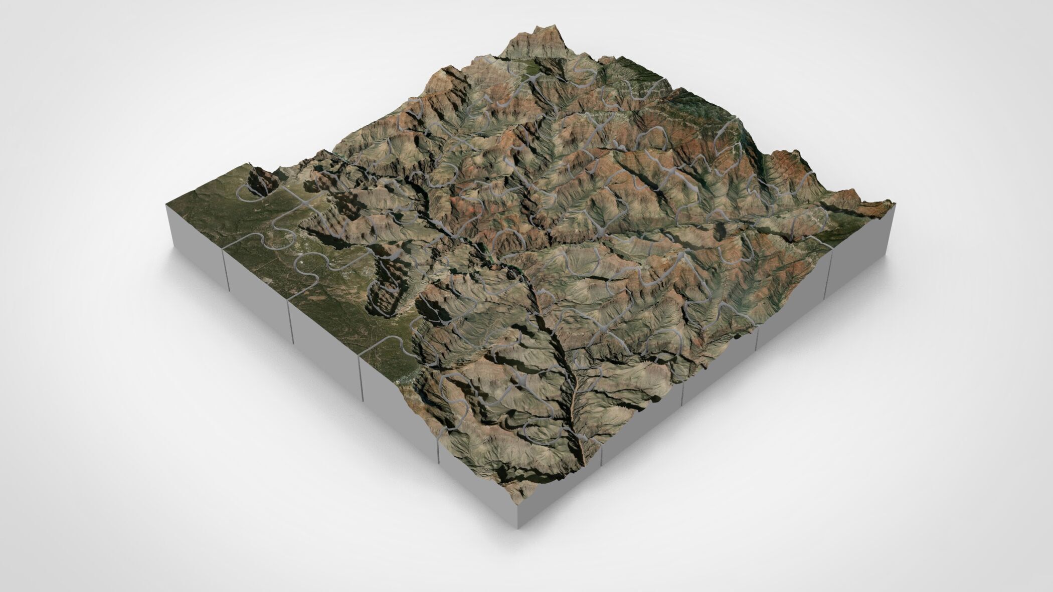 Puzzle Mountain landscape The Grand Canyon Arizona USA  3D print model_11