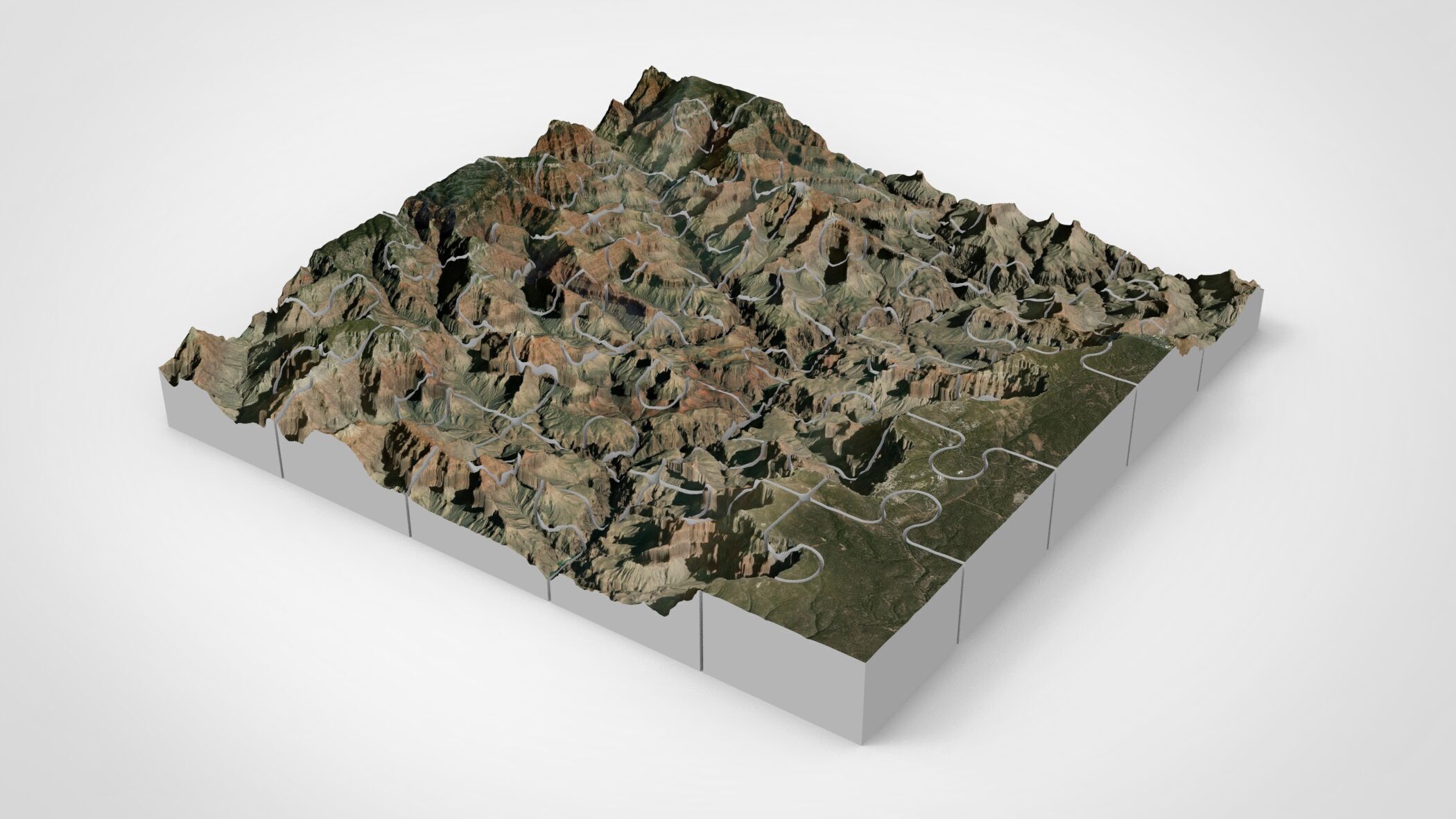 Puzzle Mountain landscape The Grand Canyon Arizona USA  3D print model_7