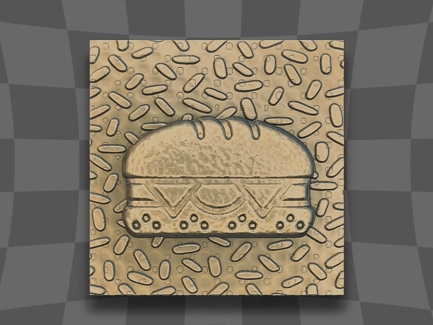 The Hamburger design 3D print model_1