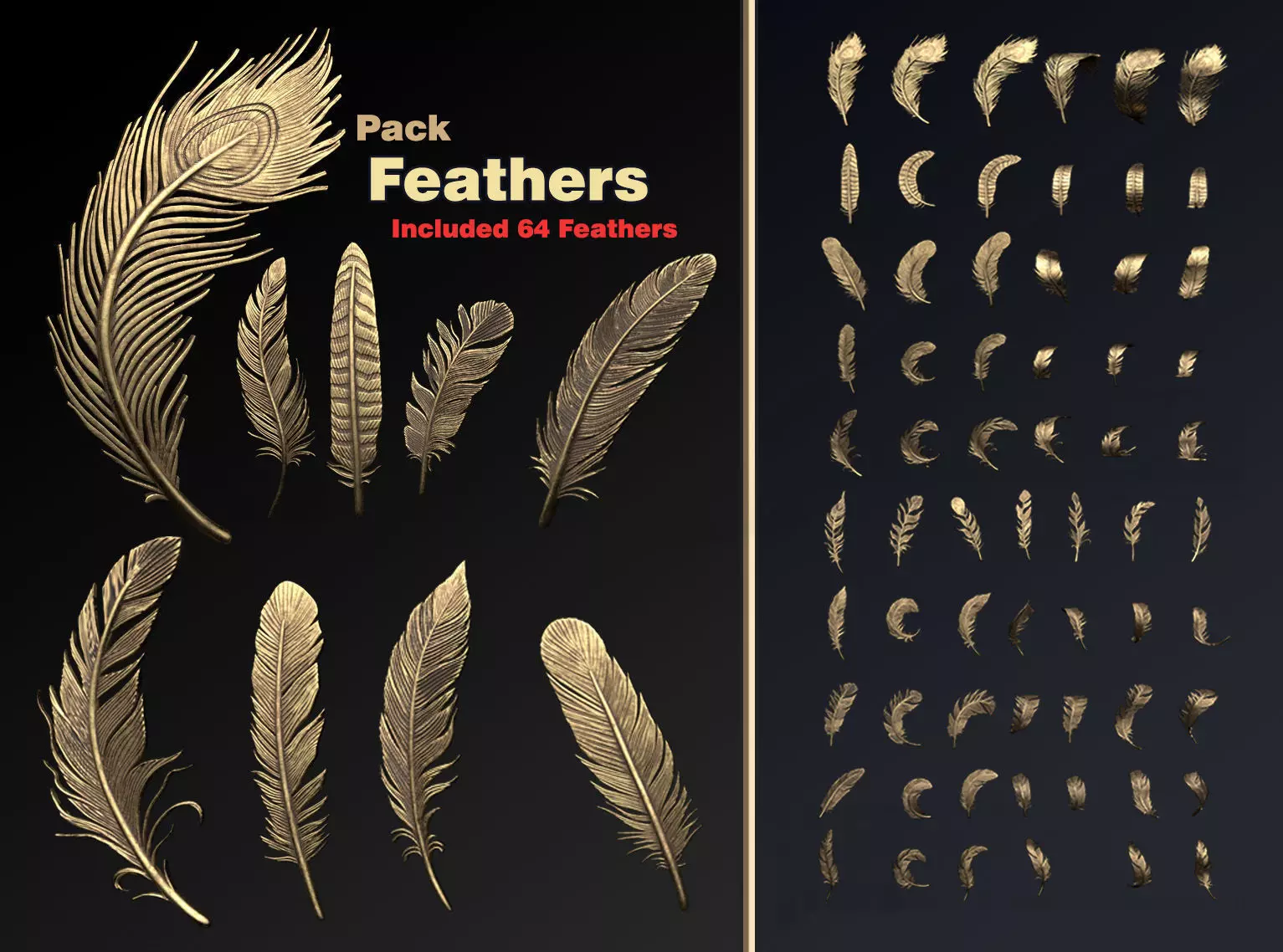 Feathers 3D print model_0