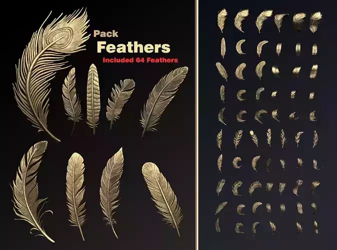 Feathers 3D print model