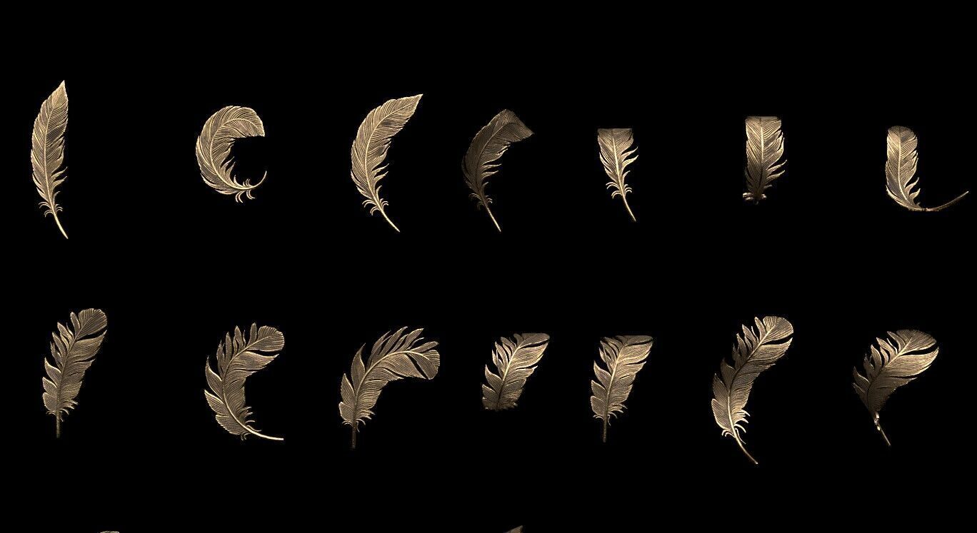 Feathers 3D print model_7