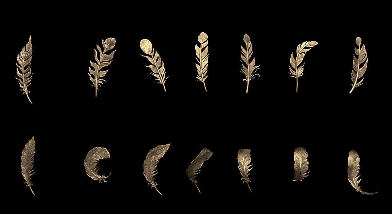 Feathers 3D print model_8