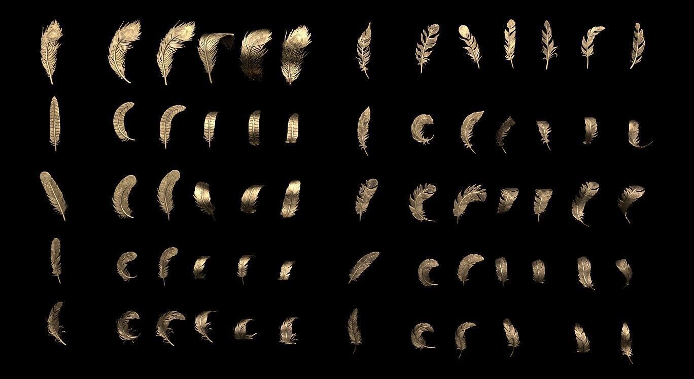 Feathers 3D print model_1