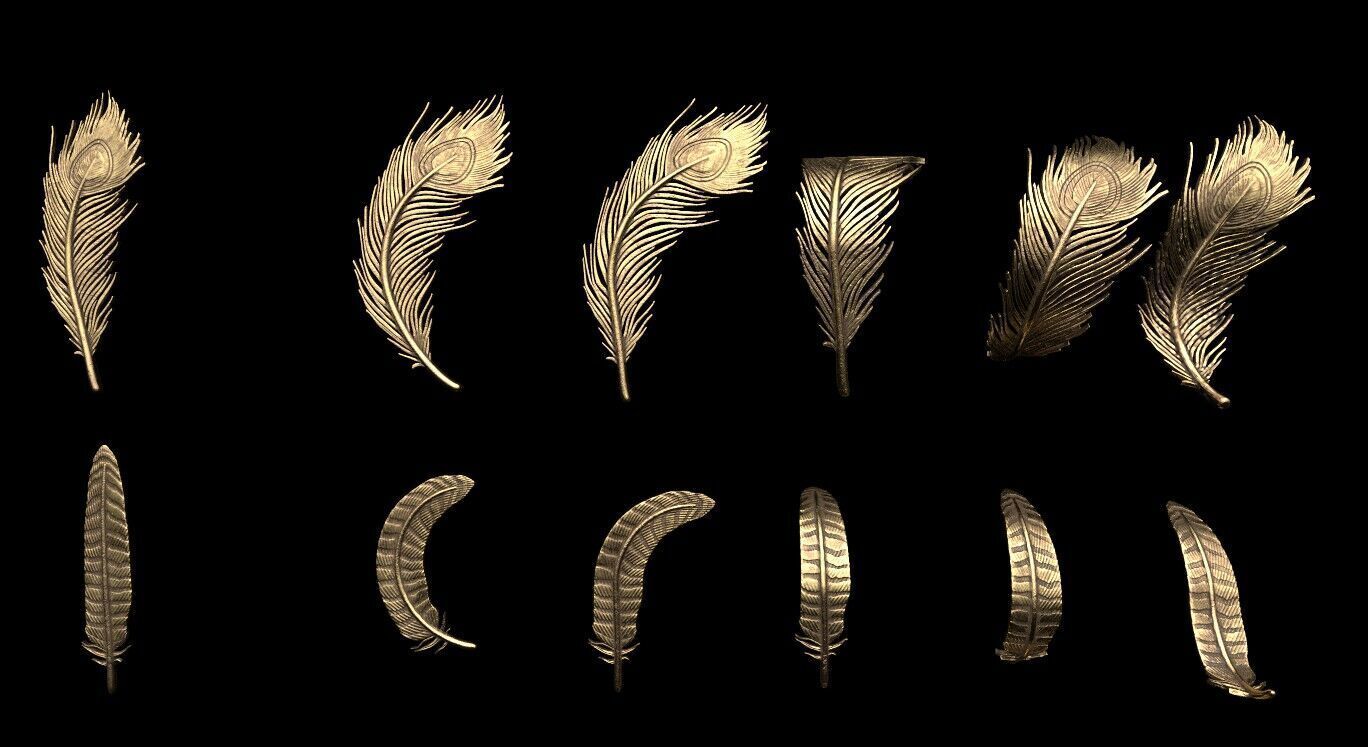 Feathers 3D print model_2