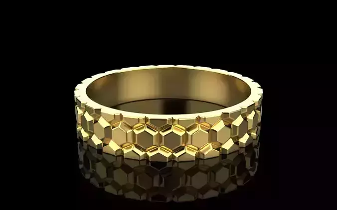 Lightweight hexagon honeycomb ring model 793 3D print model