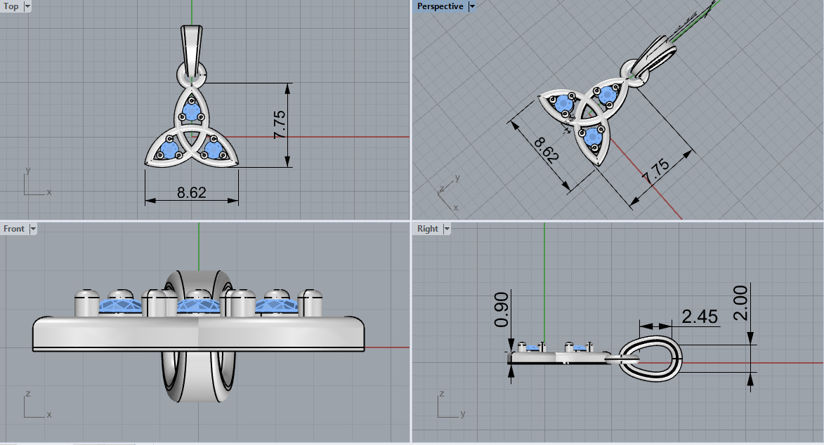 celtic knot pendant model 792 3D print model_3