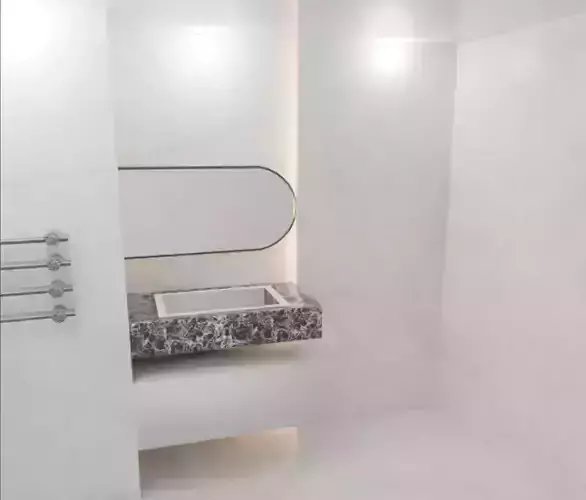 empty bathroom for models