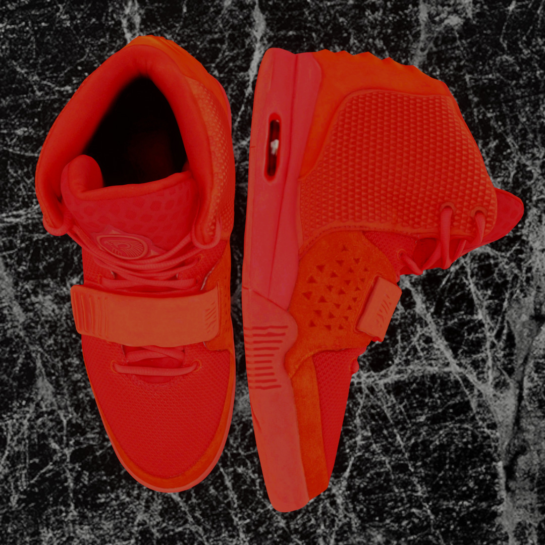 NIKE AIR YEEZY RED OCTOBER 3D SHOES Low-poly 3D model_2