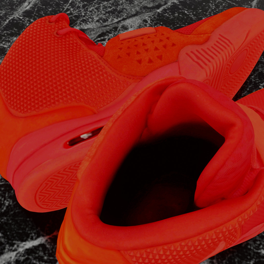 NIKE AIR YEEZY RED OCTOBER 3D SHOES Low-poly 3D model_9