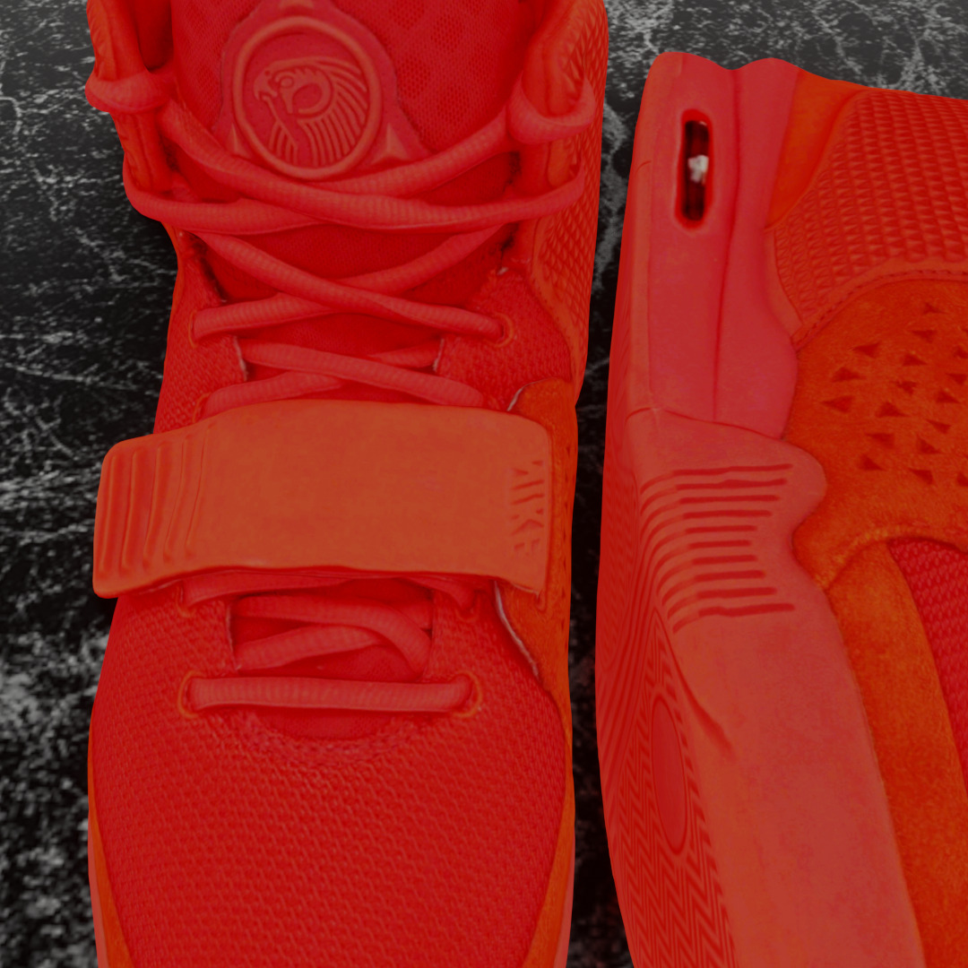 NIKE AIR YEEZY RED OCTOBER 3D SHOES Low-poly 3D model_12