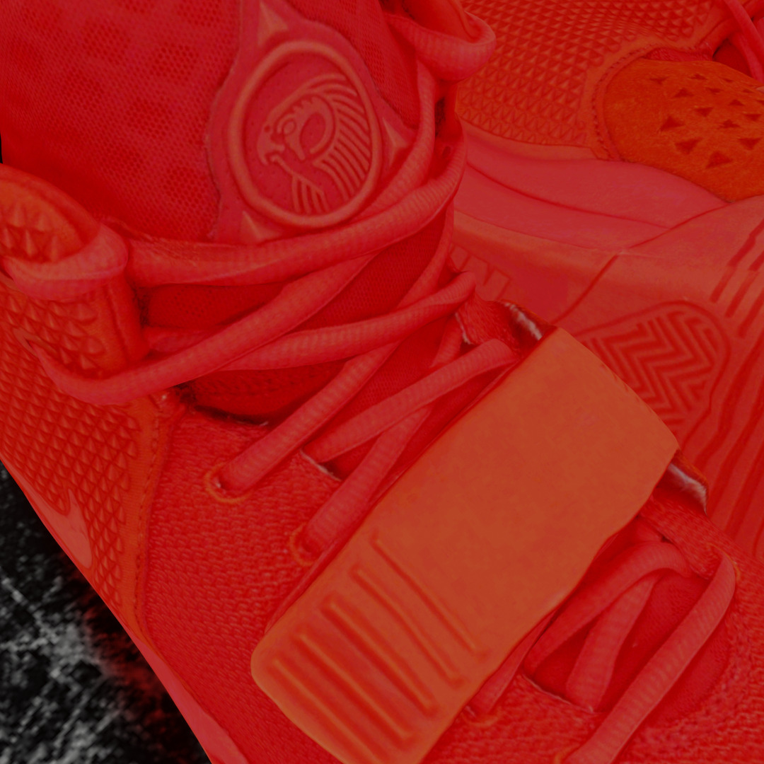 NIKE AIR YEEZY RED OCTOBER 3D SHOES Low-poly 3D model_11