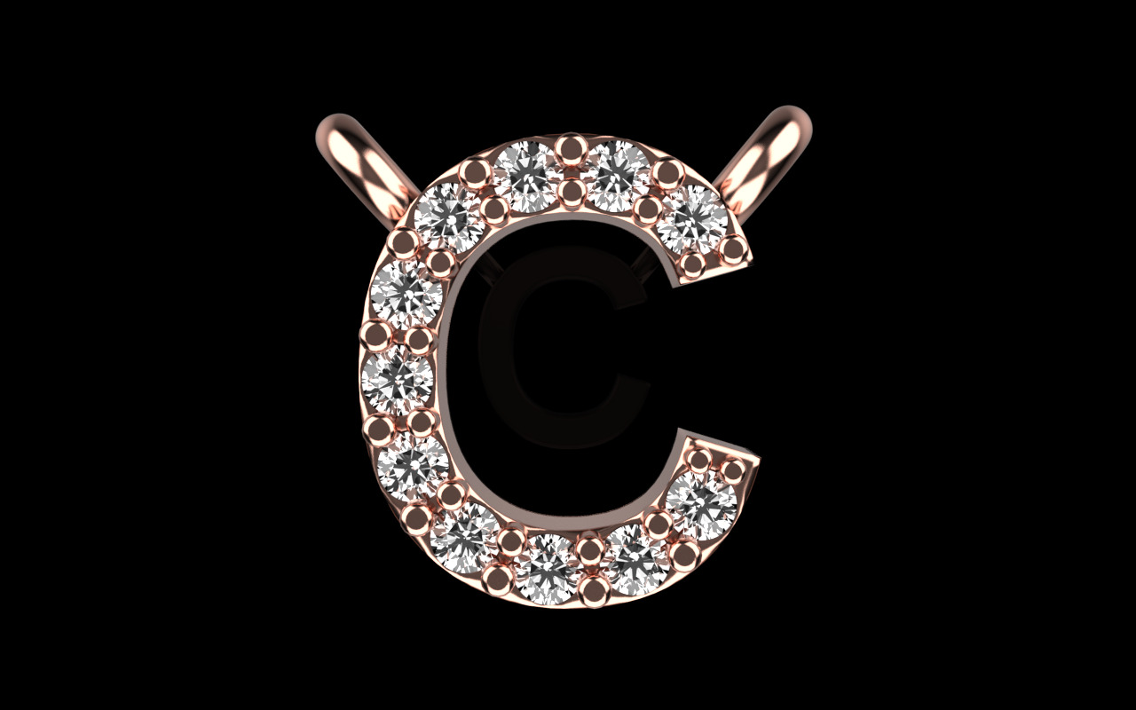 initial letter C model 759 3D print model_12