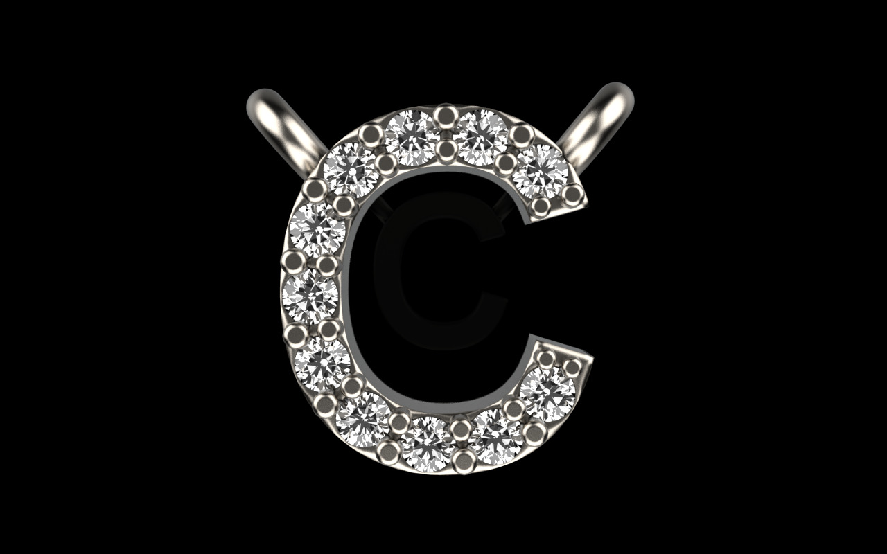 initial letter C model 759 3D print model_11