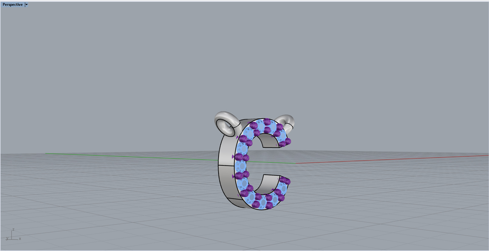 initial letter C model 759 3D print model_9