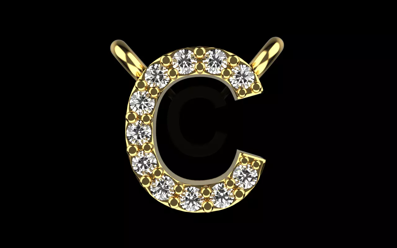 initial letter C model 759 3D print model_0