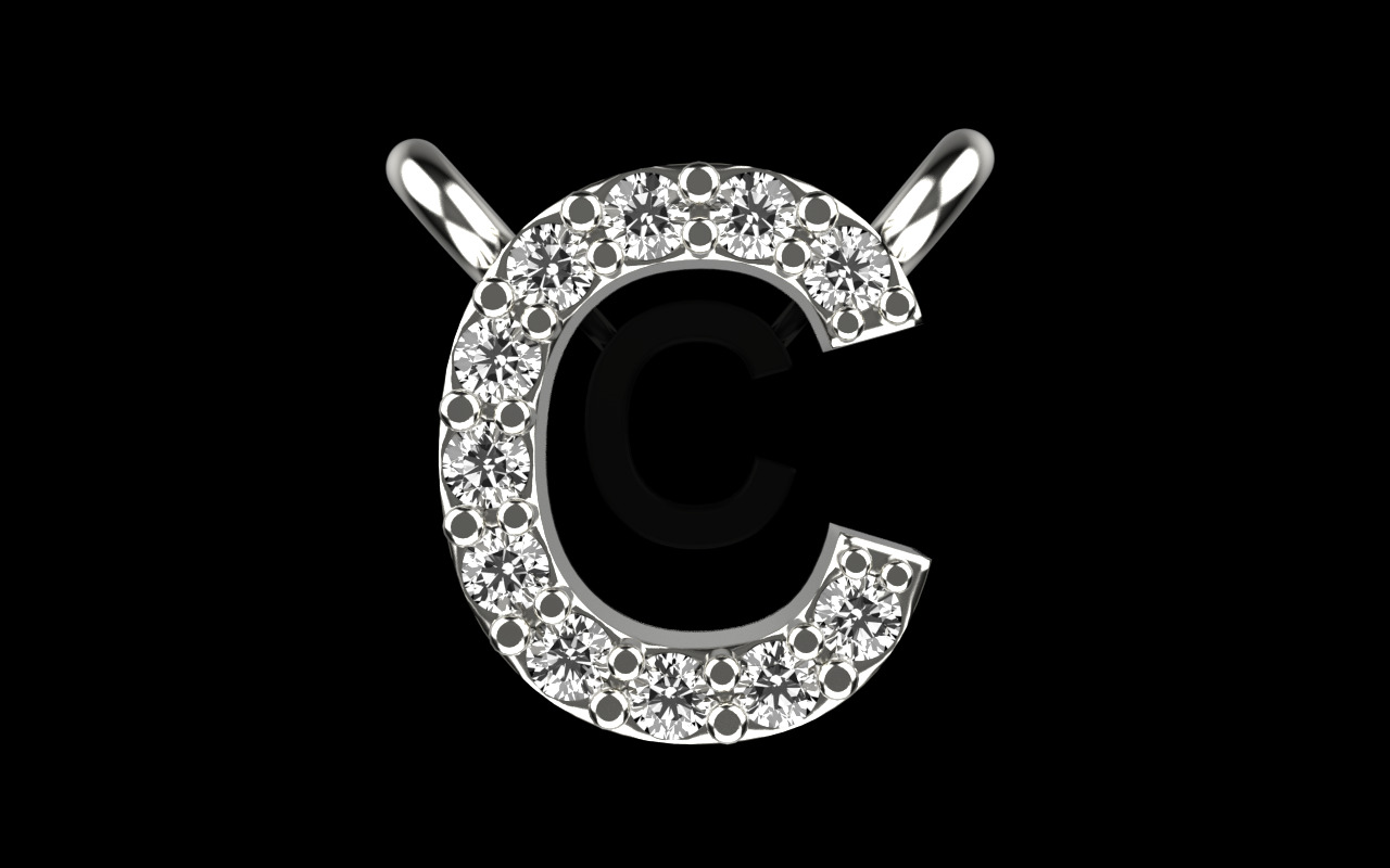 initial letter C model 759 3D print model_13