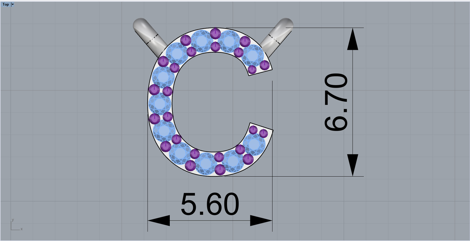initial letter C model 759 3D print model_5