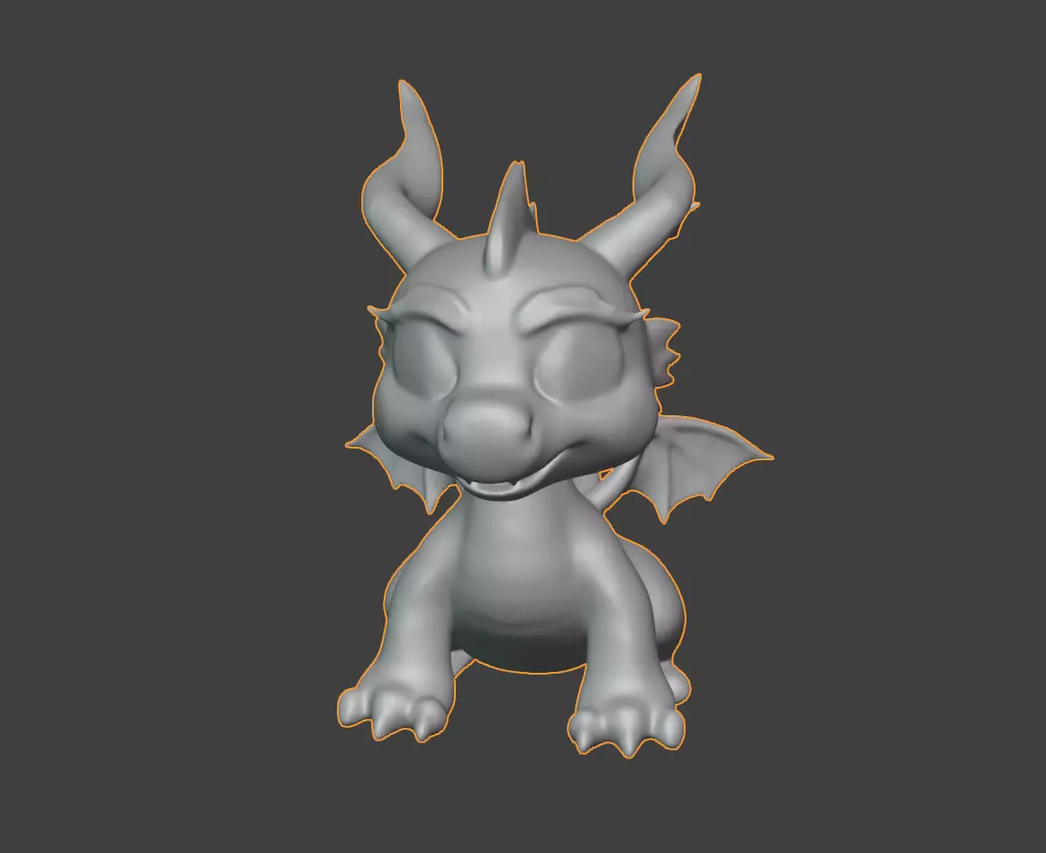 Cute dragon 3D print model_0