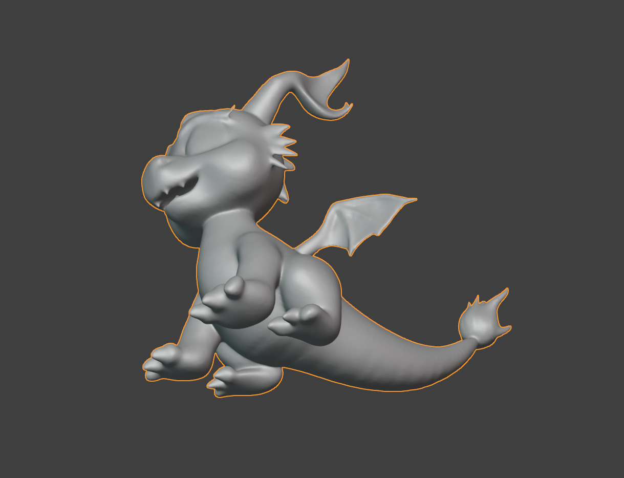 Cute dragon 3D print model_5