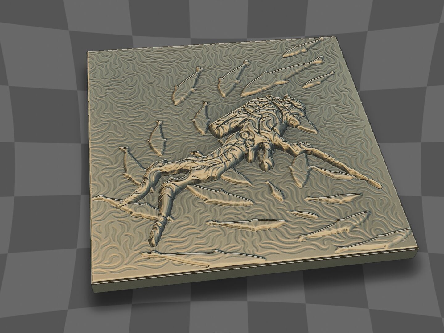 The diver design for CNC 3D print model_5